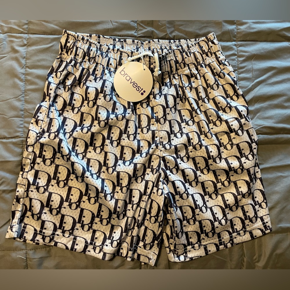 - Bravest studios Dior print shorts white and gray